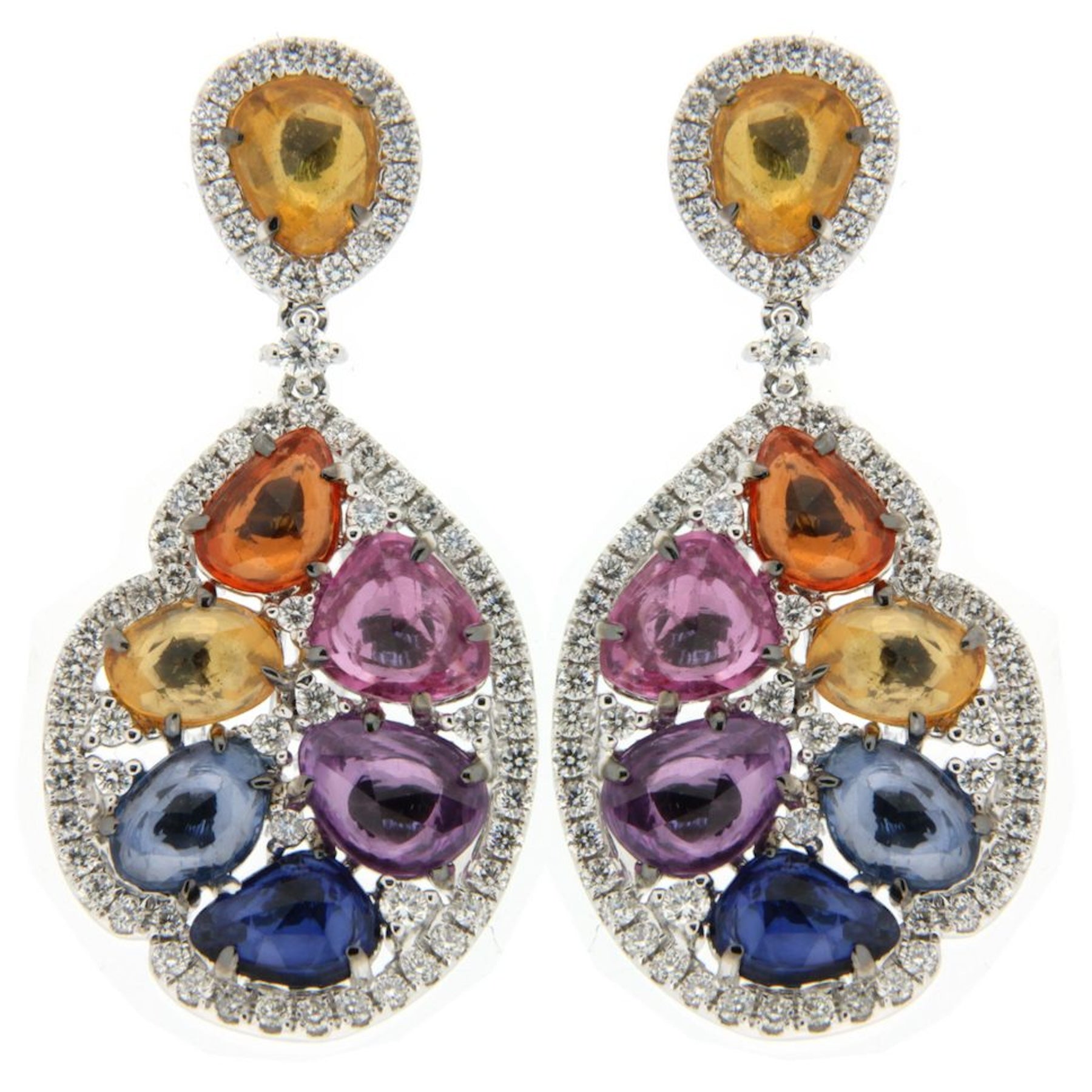 Rainbow Fusion Diamond & Multi Sapphire Earring ES0377