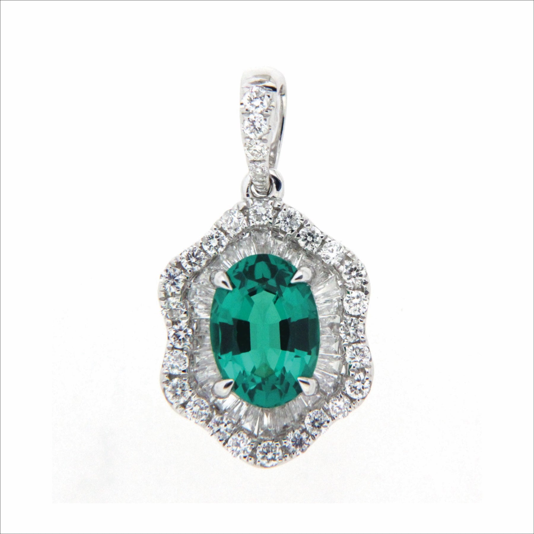 Diamond & Emerald Pendant PEM700