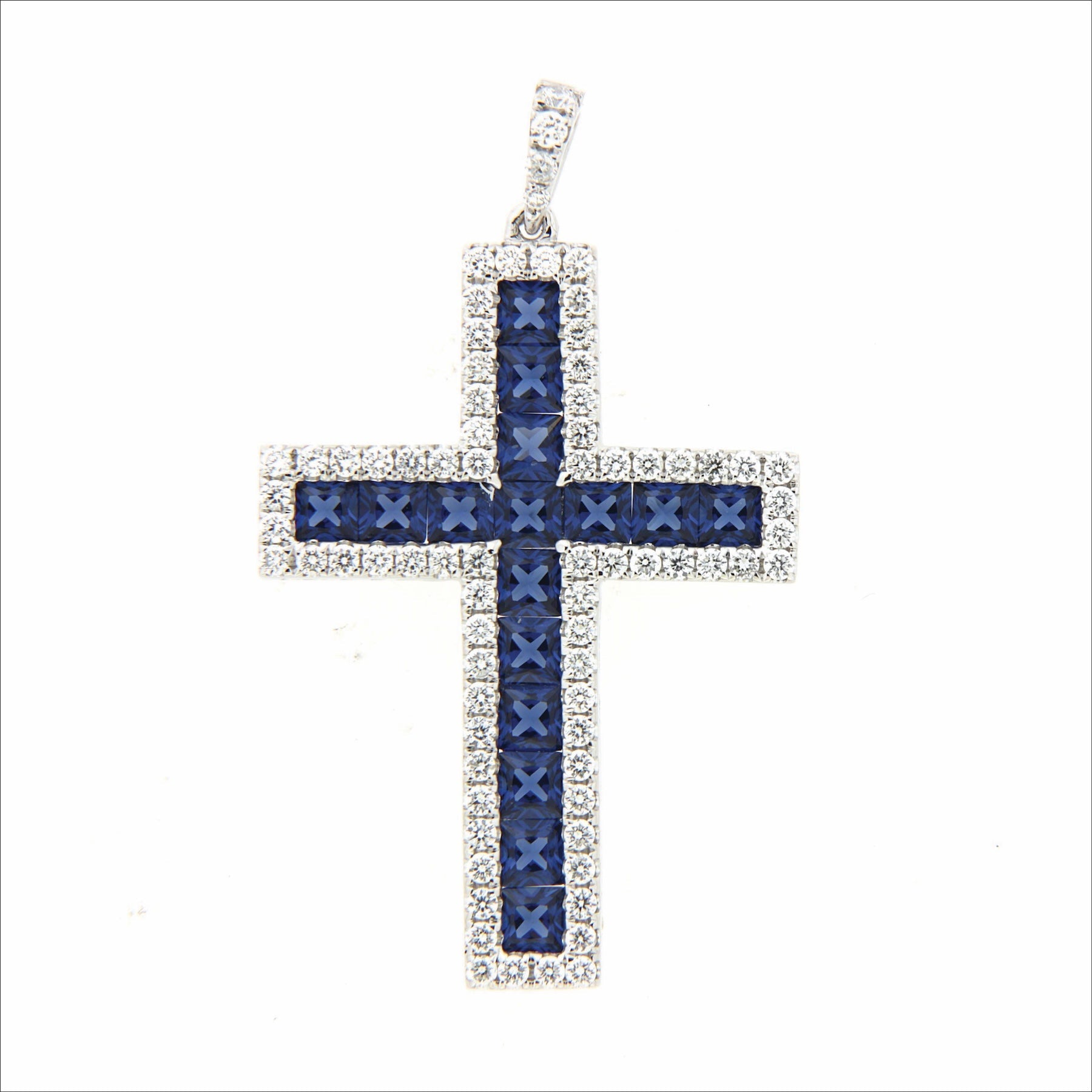 The Classics Diamond & Sapphire Cross Pendant PSP1606A