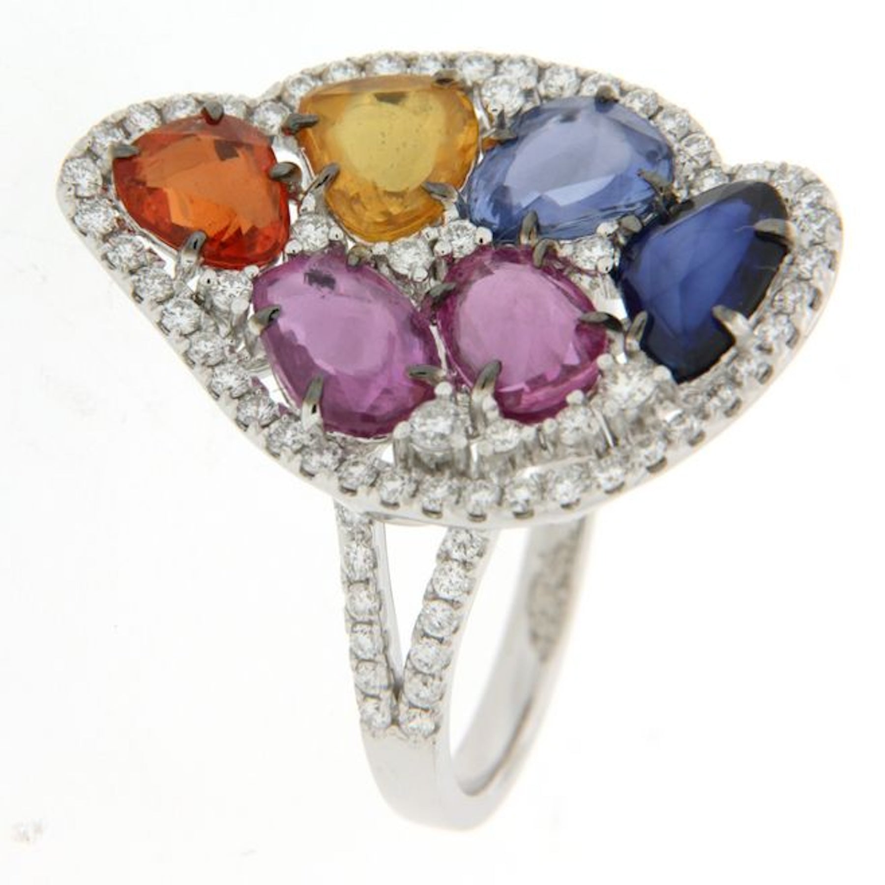 Rainbow Fusion Diamond & Multi Sapphire Ring RS0377
